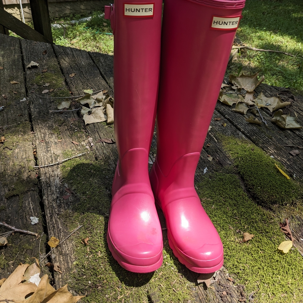 Hunter Pink Rain Boots Size 8